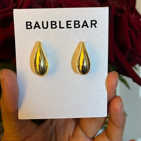 Baublebar Gold Tone Tear Drop Earrings - Picture 1 of 6